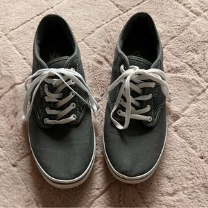 Vans Sneakers Grey Canvas Minimalist Preppy Skater Women's Size 7